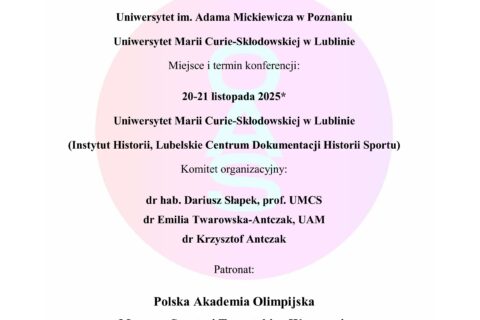 Zaproszenie na konferencje „Olympia, Agōnes, Spectacula. Historia i tradycje antycznego sportu”