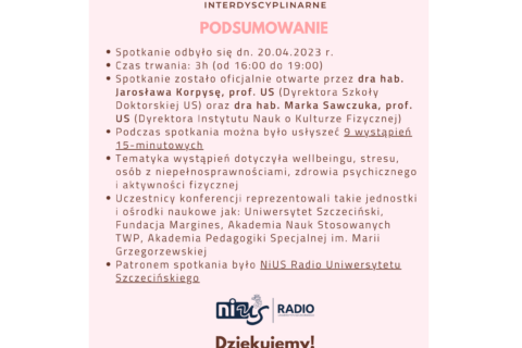 Podsumowanie VII Ogólnopolskiego Spotkania Interdyscyplinarnego